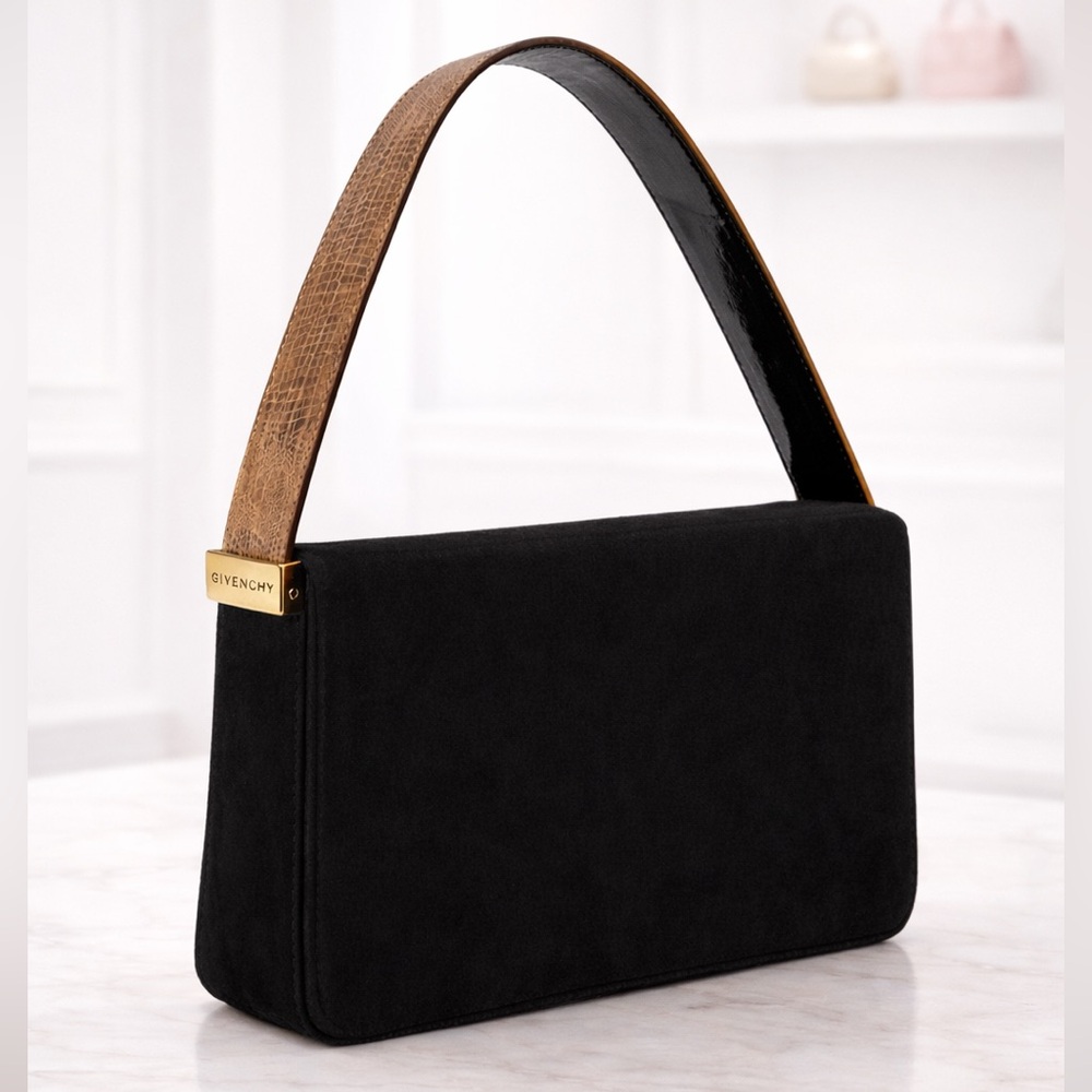 GIVENCHY leather suede shoulder bag with removable/interchangeable handle - Picture 8 of 10